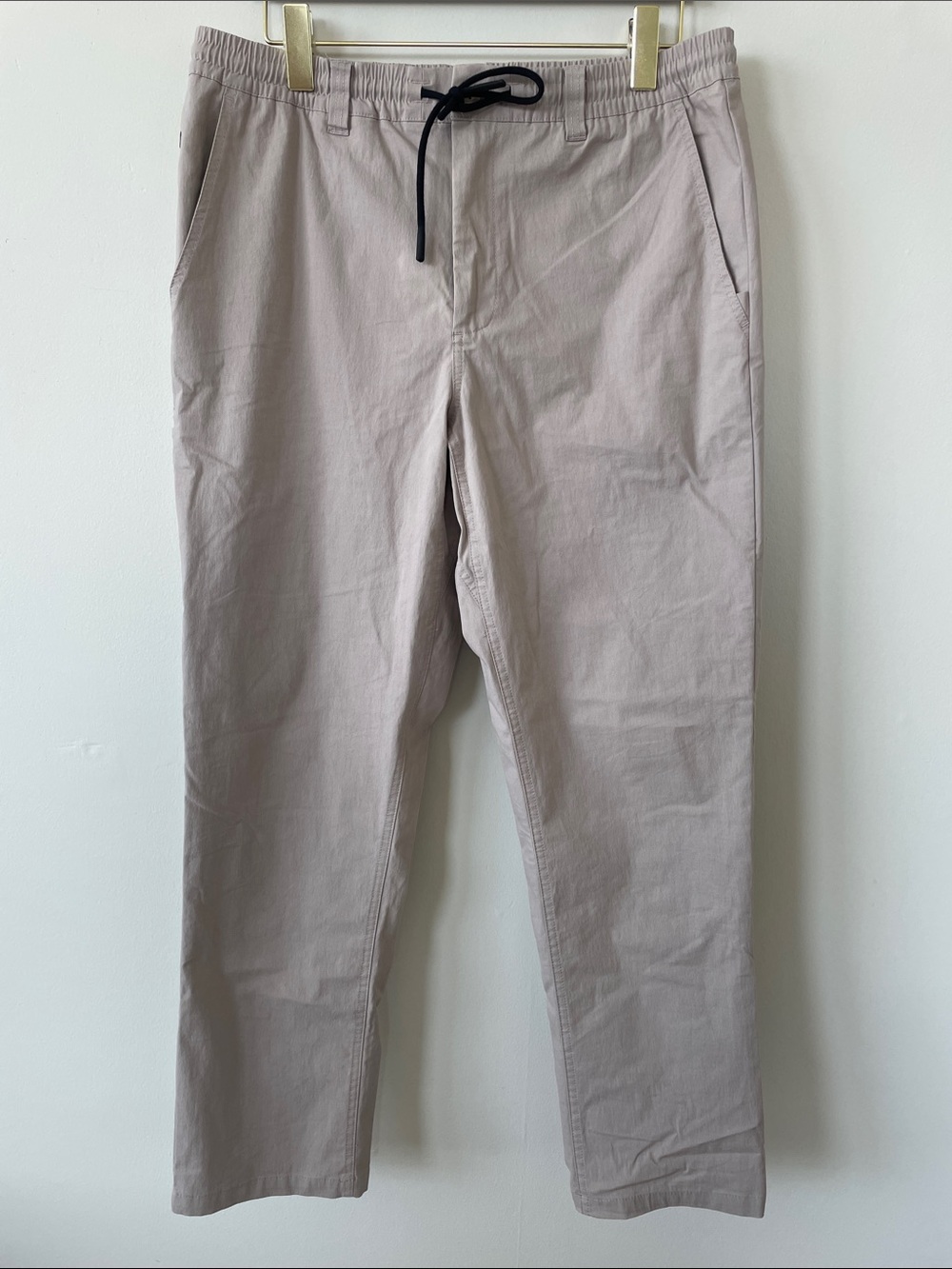 Stance Men's Chino Drawstring Pants - Light Beige with Black Tie